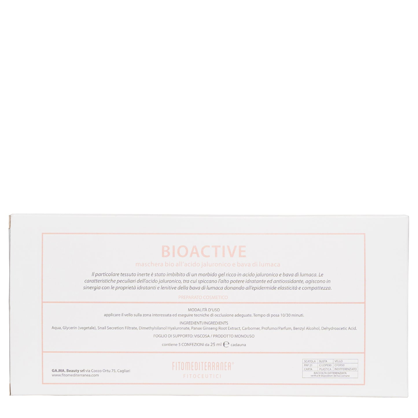 Maschera Acido Jaluronico e Bava di Lumaca